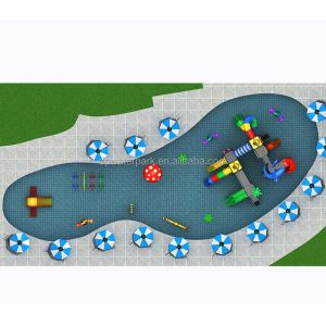 Water Play Equipment Manufacturer Customized 350SQM Children Aqua Park Design