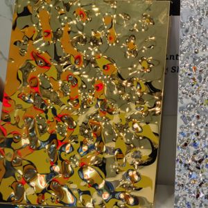 Gold Mirror Color 304 Water Ripple Stainless Steel Honeycomb Sheet Panel For Interior Decoration