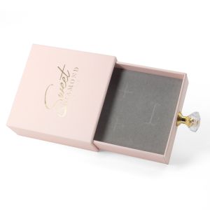 Custom Printed Pink Bracelet Satin Jewelry Box Small Brooch Gift Boxes For