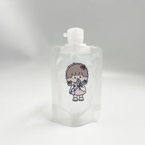 Custom Printing Self Supporting Liquid Packaging Pouch With Flip Cap