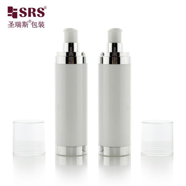15ml 30ml 50ml Empty Cosmetic Packaging Facial Lotion Pump Replaceable White Airless Bottle