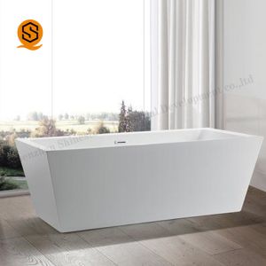 Innovative Ecofriendly Artificial Stone Bathtub White Freestanding Tub