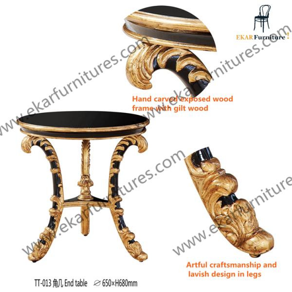 See larger image 2015 New Design Antique Carven wood 3 leg corner table TT-013