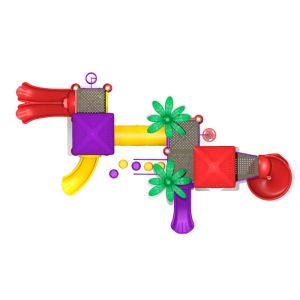 Galvanized steel pipe with slide garden style outdoor playground for mall TQ