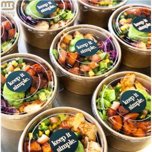 Customized Biodegradable Noodles Salad Fast Food Packaging Disposable Kraft