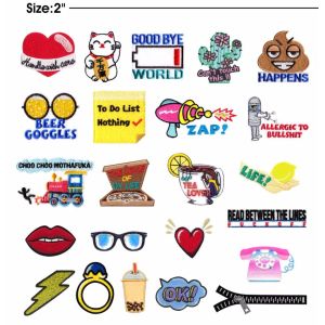 2" wholesale iron on embroidered patches with lucky cat design