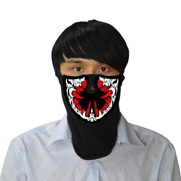 Hot Sales! Wholesale Funny Festival Cosplay Costume el Mask Flashing Light Up Rave Face LED Mask Music EL panel DJ Mask