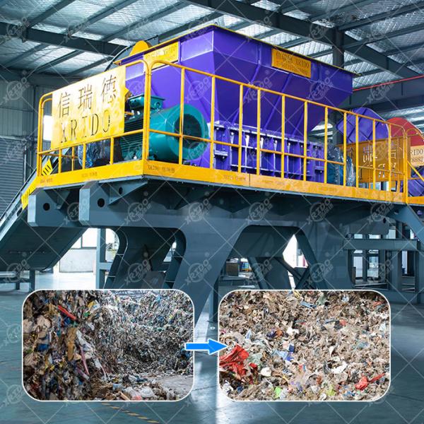 Buy Xrido 75KW Waste Plastic Shredder 300-22000Kg/H Recycling Machine at wholesale prices