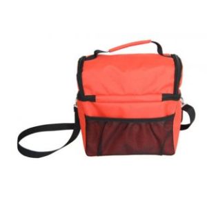 Reusable Portable Lunch Cooler Bags Red Lunch Tote Bag with Mesh Pocket