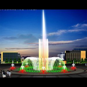 Modern Design Floor Fountains with Colorful Led Light and Music Control Musical