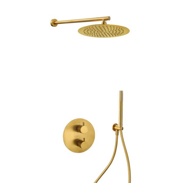 Concealed in wall thermostaic temperature rainshowe handshower mixer brushed