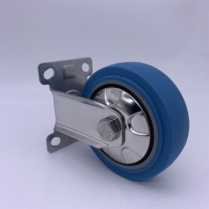 Blue TPR Tread with Dust Cover Rigid Caster 3 inch