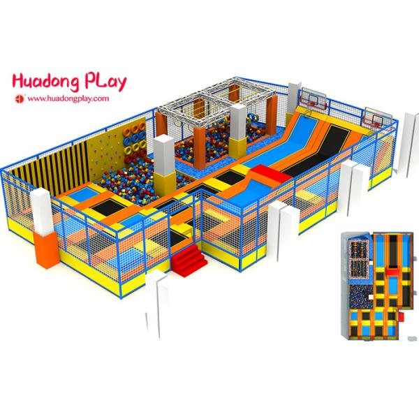 Commercial Grade Trampoline Park Equipment , Indoor Rectangular Trampoline