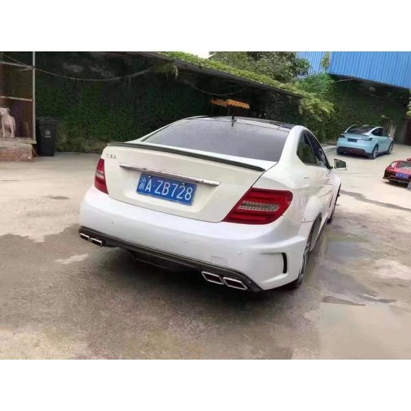 For Mercedes W204 C63 Body Kit W204 Upgraded Black Series Style Front and Rear Bumper Hood Widebody Kit