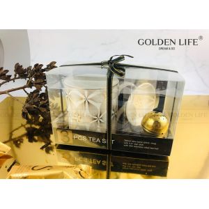 New Bone China AB Grade Gold Theme 380CC Ceramic Coffee Mugs