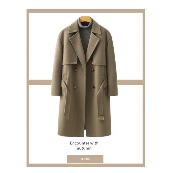 DRIPPING Print Pattern Men's Long Wool Blend Overcoat for Winter Wear in Adults Size