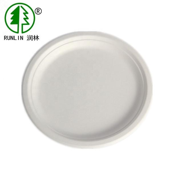 Buy Biodegradable 6 Inch Round White Dinner Bagasse Disposable Plate at wholesale prices
