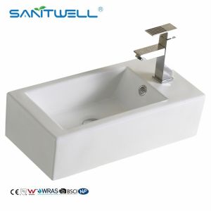 AB8399 Wholesale factory matte color small size with faucet hole ceramic household hotel office lavabo sink