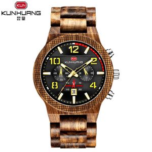 China 6 Hands Sporty 1ATM Zebra Wooden Watch on sale