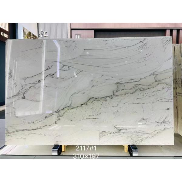 Buy Brazilian Fish - Belly White Marble Luxury Stone Book-match Background Feature Wall Luxurious Flooring Stone at wholesale prices