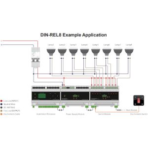 8-Channel Mutiple Protocols DC-NET Smart Lighting Control Switch