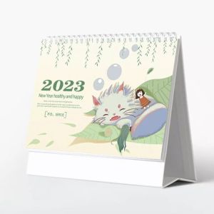 Cardboard 190x260mm Printable Desk Calendar Double Wire O Binding