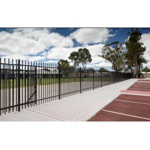 Powder coated tubular steel fence