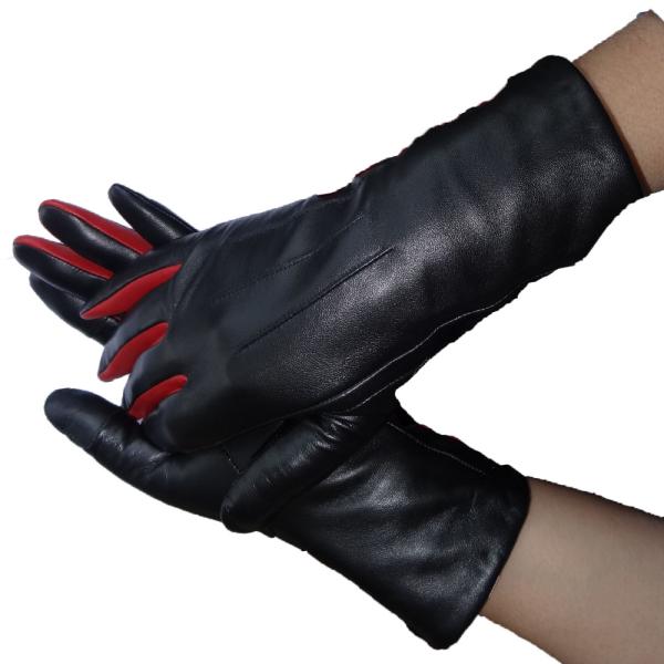 Genuine Women'S Winter Driving Gloves , Leather Ladies Dress Gloves With 5 Buttons