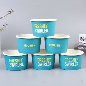 SGS Sundae Bowls Disposable Ice Cream Cups Glossy Lamination