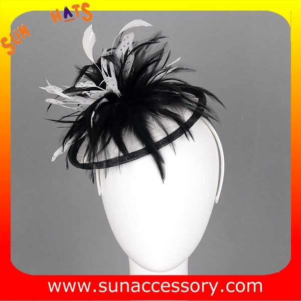 0915 fashion navy sinamay fascinators hats and caps with feather ,Fancy Sinamay fascinator from Sun Accessory