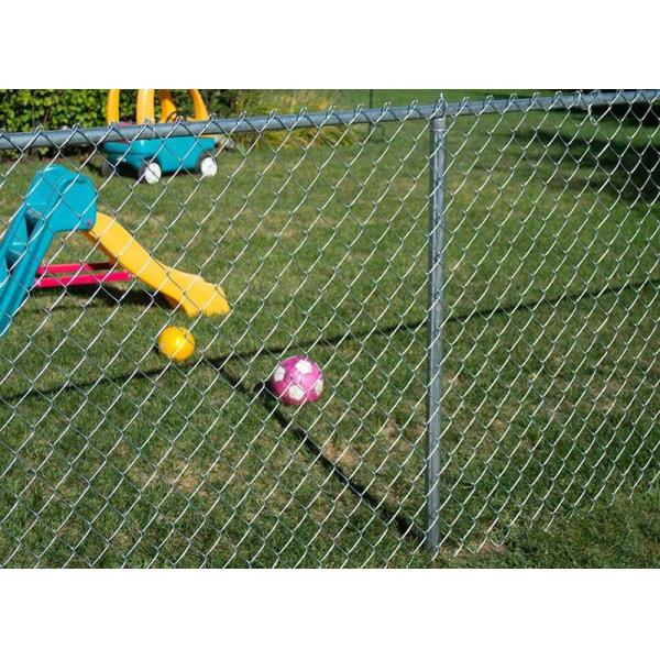 Galvanized before weaving chain link fence for the play yard.