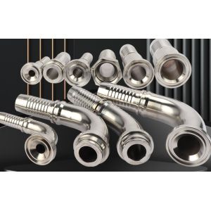 1/4" Stainless Hydraulic Hose Flange Fittings 6000 Psi 45 Elbow