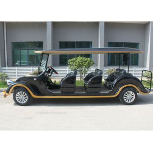 Black Classic Electric Cars , Sightseeing 8 Seater Club Car Electric Golf Cart