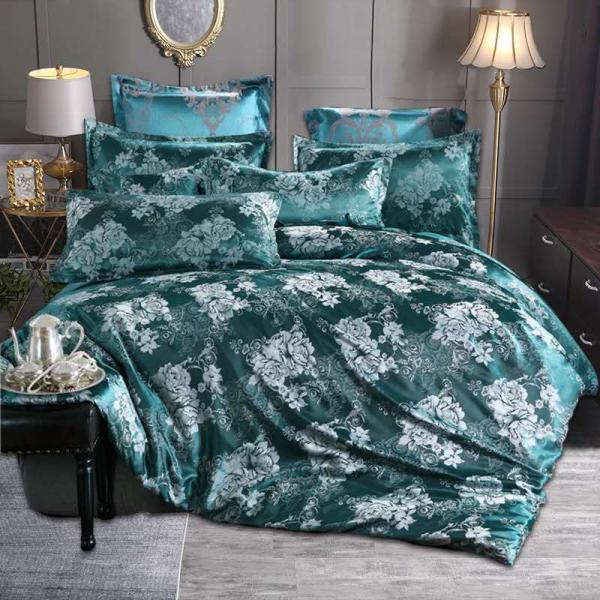 European Style Rotary Screen Printing Satin Bedding Set 3 4 6 7 Piece Cotton Sheet Pillow Case Duvet Cover