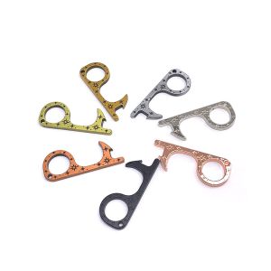 Multifunctional No Touch Door Opener Keychain With Nickel Plating