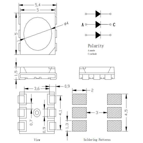 High Lumen 5050 SMD LED Chip White Red Green Blue SMD LED Chip