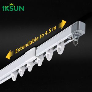 5m No Measuring Telescopic Curtain Track Stretched Adjustable Extendable Sliding