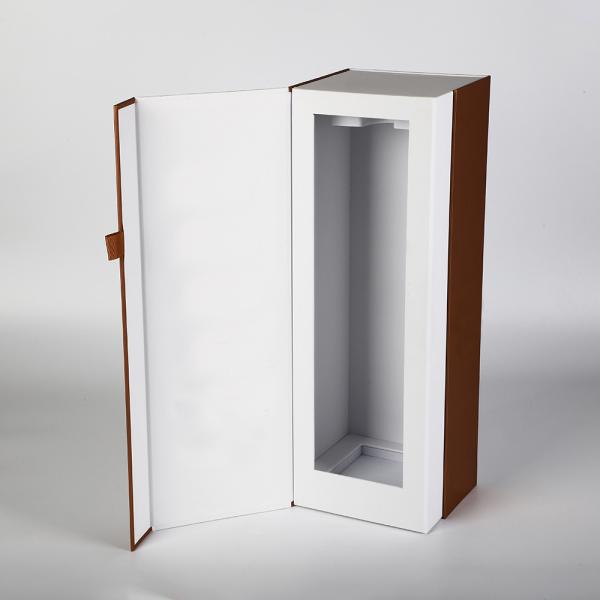 Buy single vodka bottle packaging box Gin Rigid Magnetic Gift Box Cardboard Paper Flip Top Rose Gold wine box at wholesale prices
