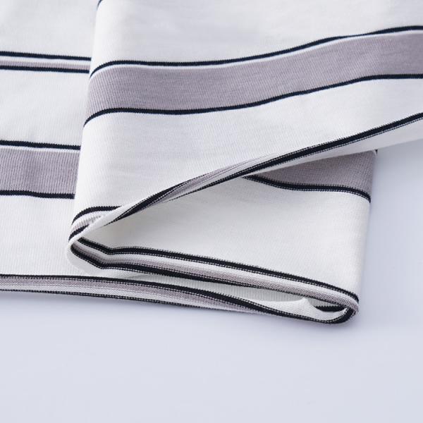 Multicolor 100 Cotton Striped Fabric 220gsm Breathable Stretch Material