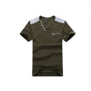 Summer V-neck Men's Printed T - Shirt Cotton Short Sleeve Business Outdoor