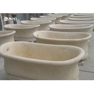 Comfotable Nature Marble Stone Bathtub Customized Materials And Shapes