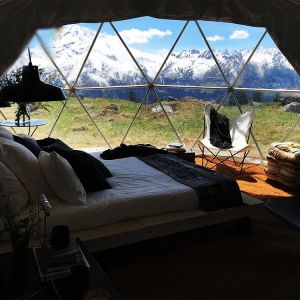 Steel Frame Transparent pvc Geodesic Garden house dome igloo tent