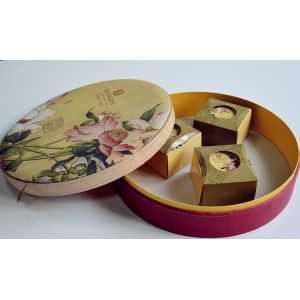fancy quanlity round gift tea box