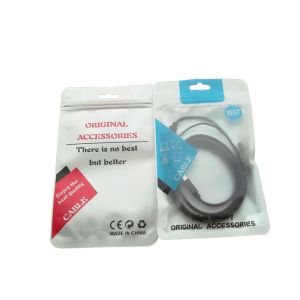 Matte plastic zipper bag foil charger/USB/phone case bag