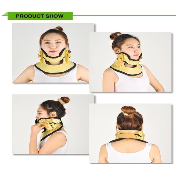 Adjustable Cervical Traction Device Support Inflatable Neck Brace Yellow Color