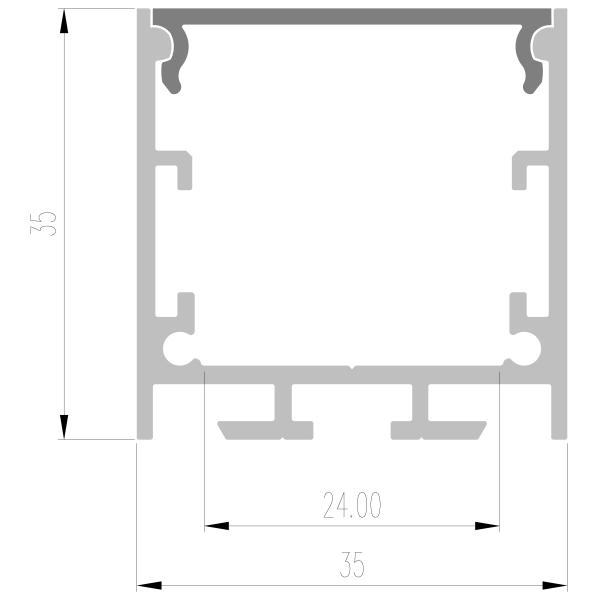Led aluminum profile W35*H35mm with PC diffuser for LED Strip Aluminium Profile