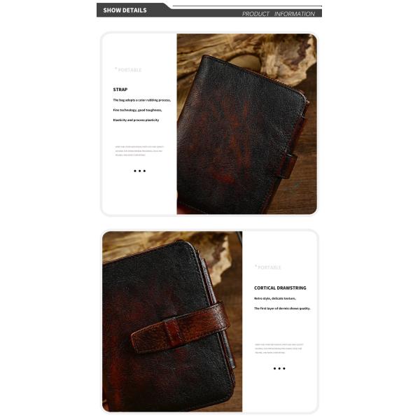Nylon Lining Material Men's Genuine Leather Wallet For Men Vintage Cowhide Money Clip