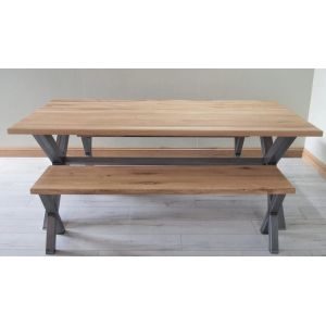 X SHAPED STEEL BENCH LEGS WITH TOP SUPPORT BAR