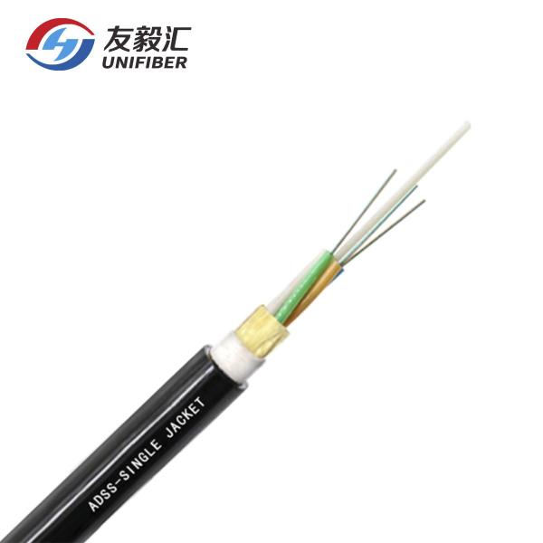 HDPE Sheath G652D ADSS Overhead Fiber Optic Cable 100~500m Span