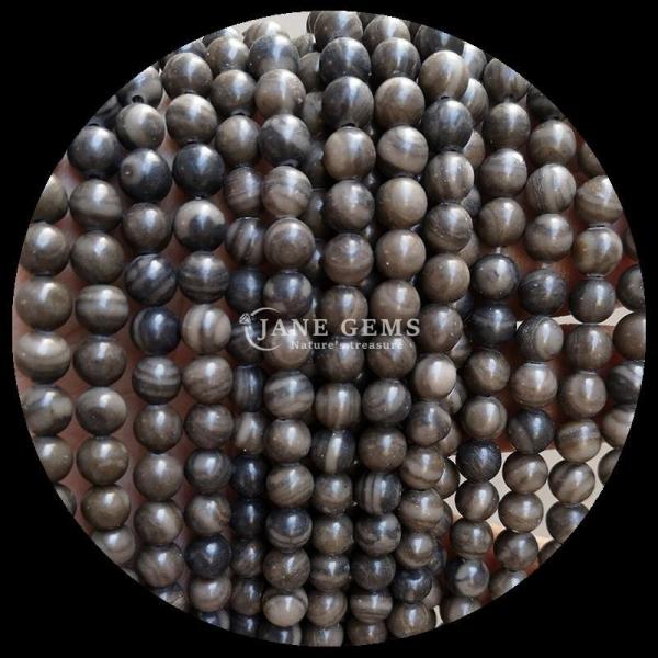 Round Shape Gems Bead Various Colors Wood Pattern Loose Bead Strands Perfect for